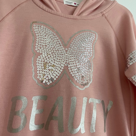 Beautees Girls Hoodie With Sparkly Silver Sequins. Size XL - Picture 7 of 8